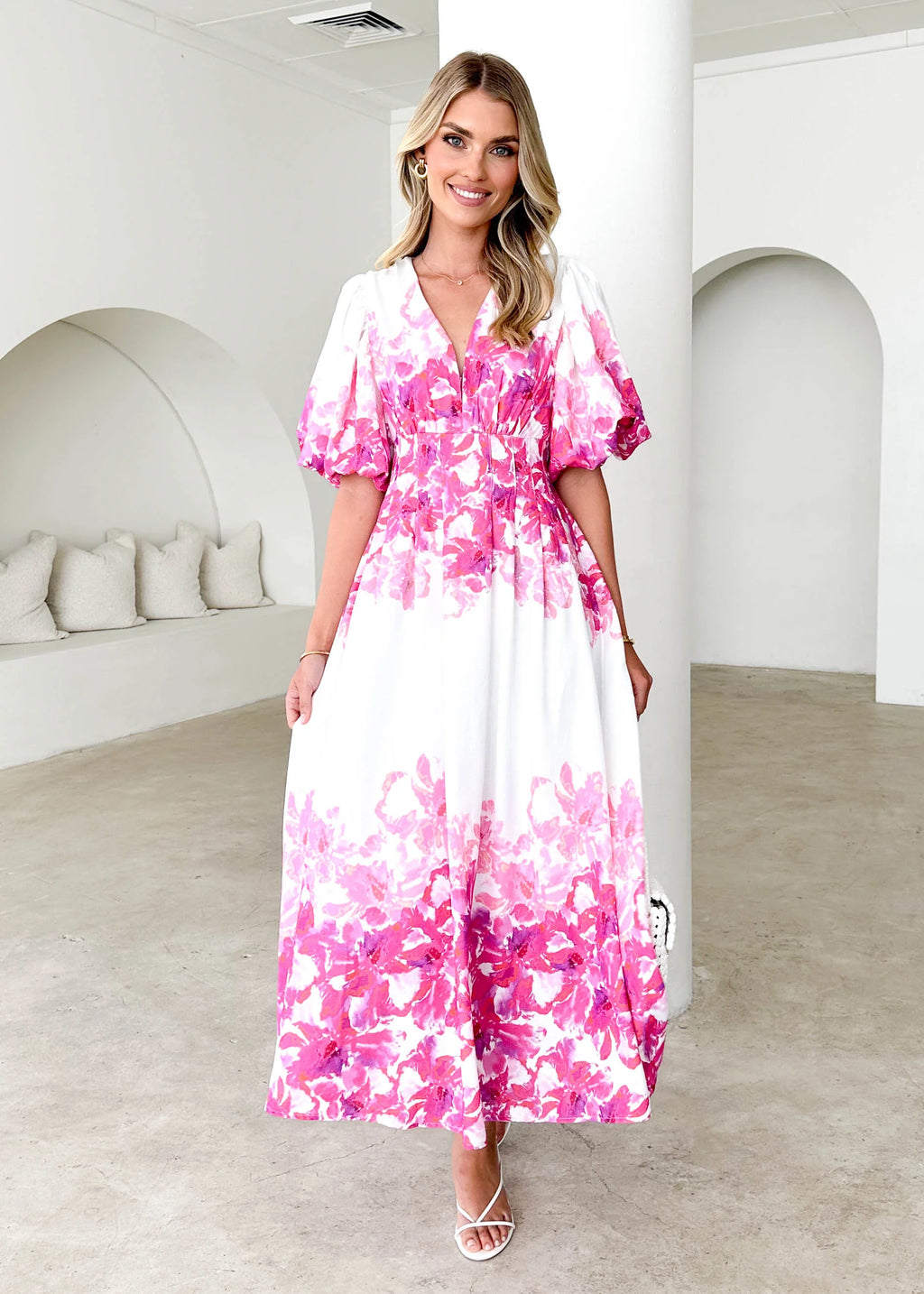 Lumina Maxi Dress - Pink Floral