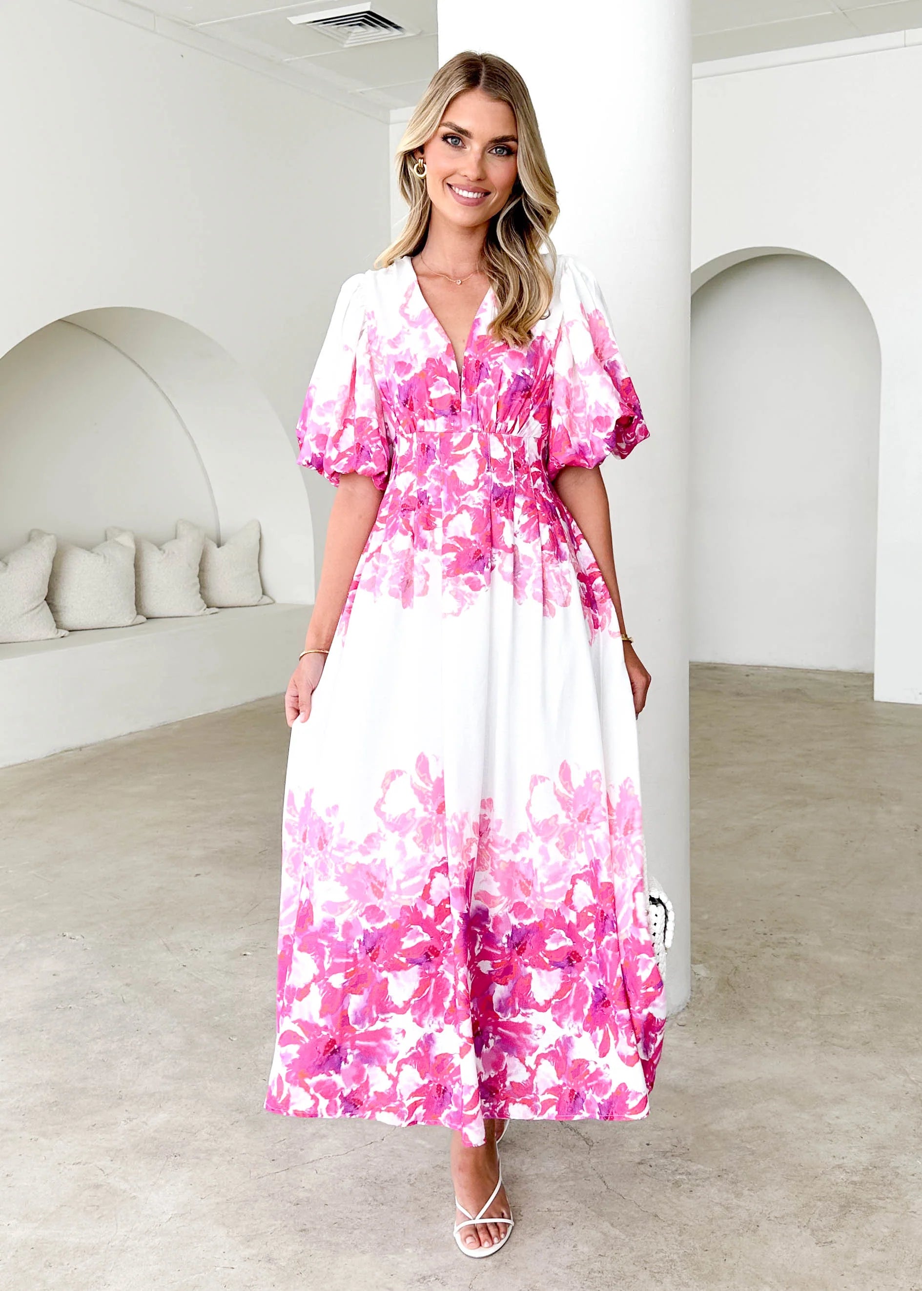 Lumina Maxi Dress - Pink Floral
