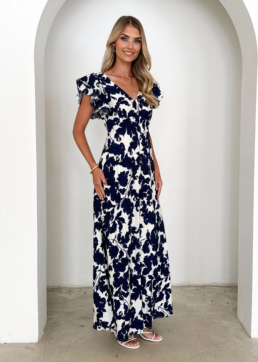 Xandra Maxi Dress - Navy Paisley