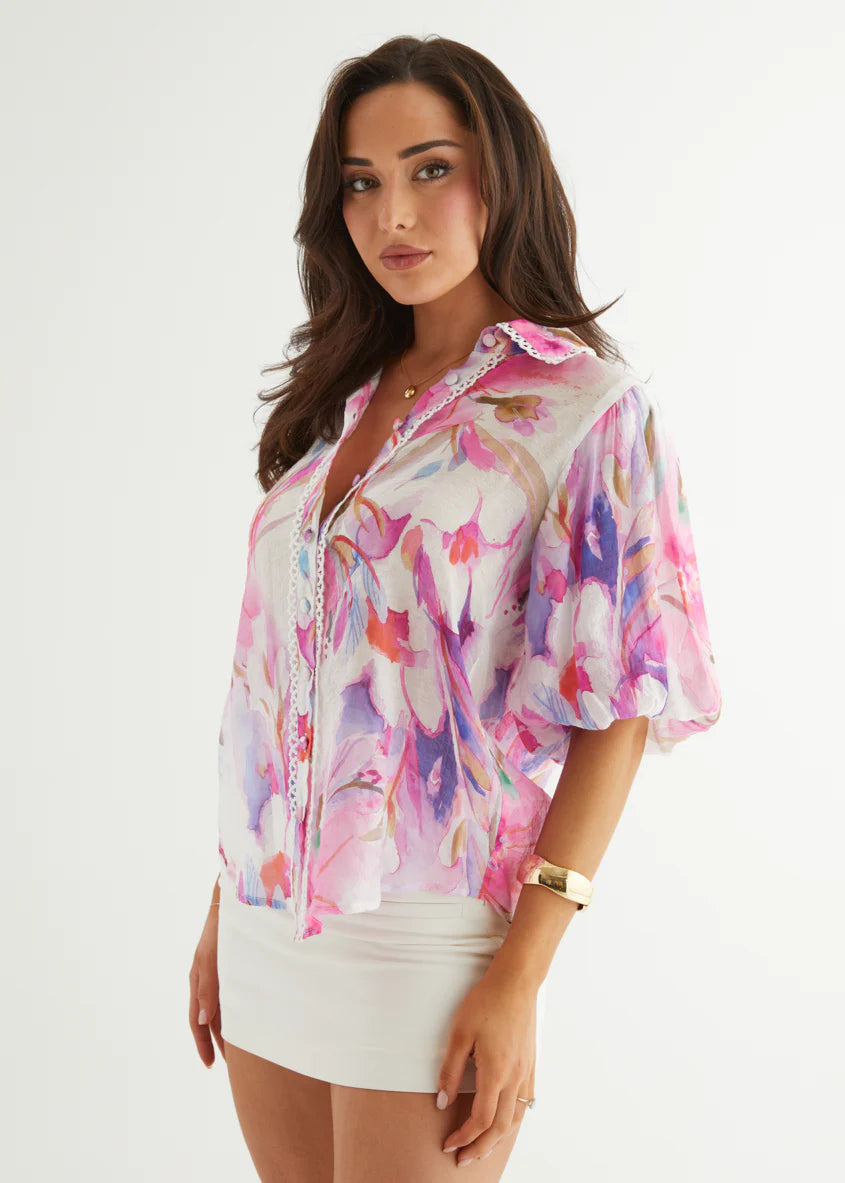 Lilly Blouse - Pink Bouquet