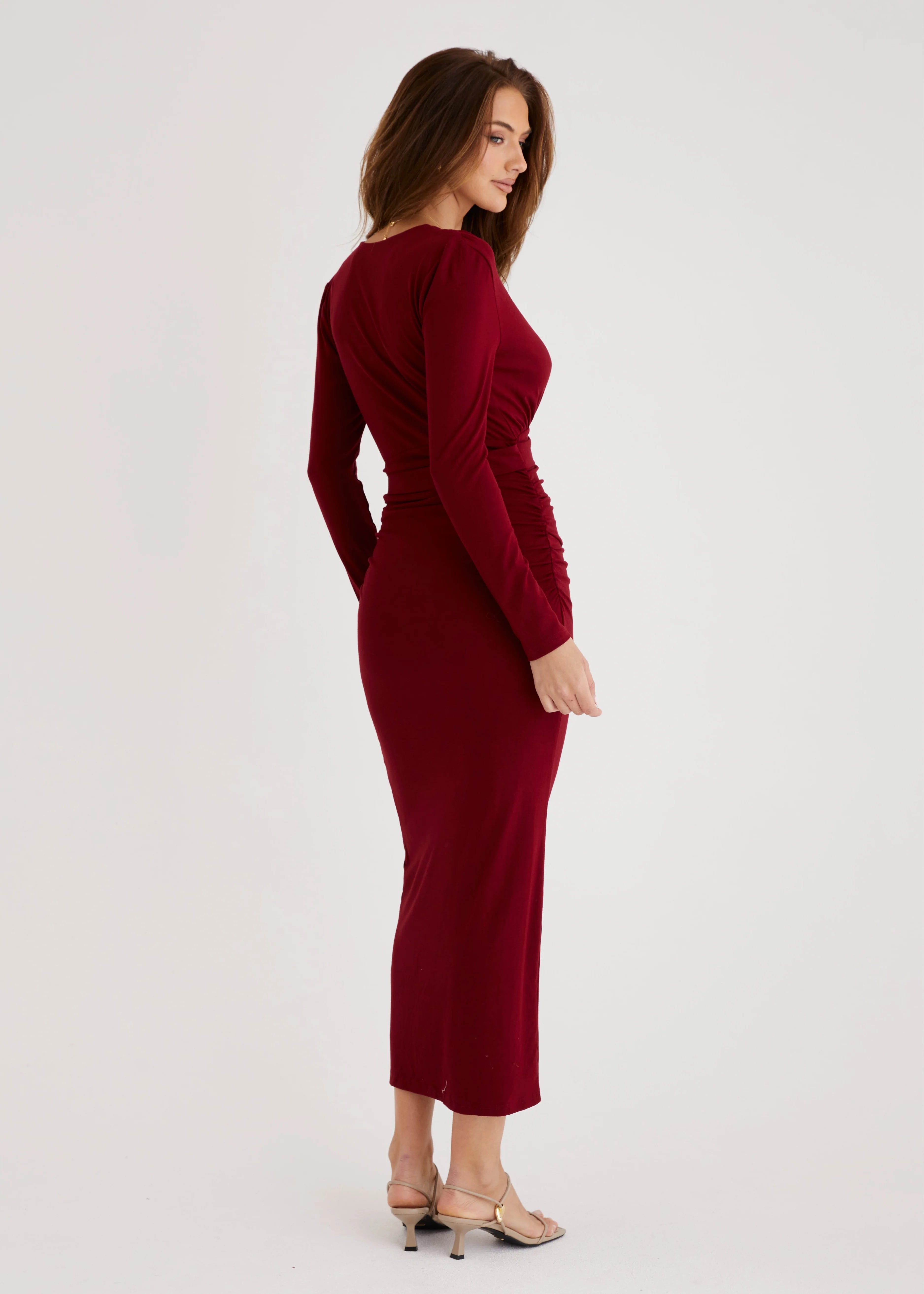 Alysse Midi Dress - Wine