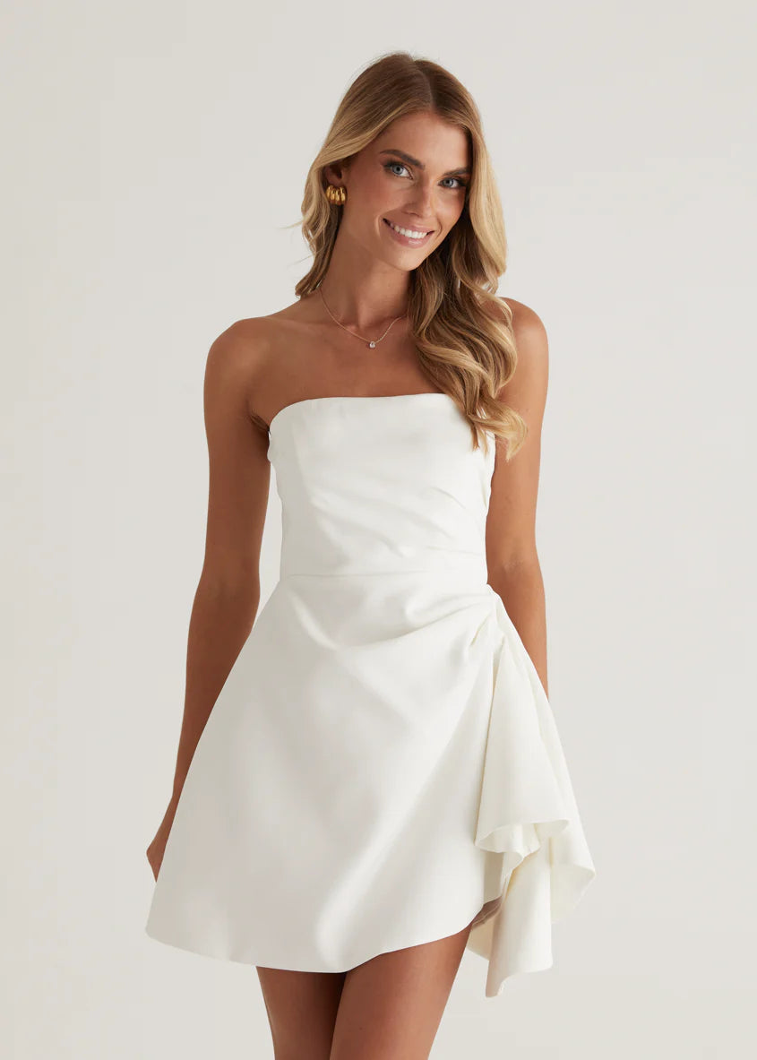 Prunella Strapless Dress - Off White