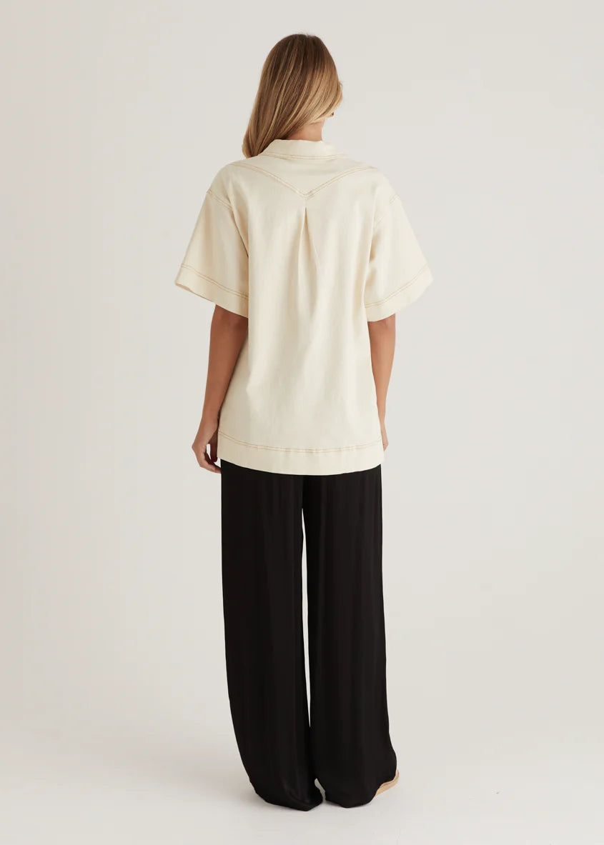 Caden Denim Shirt - Cream