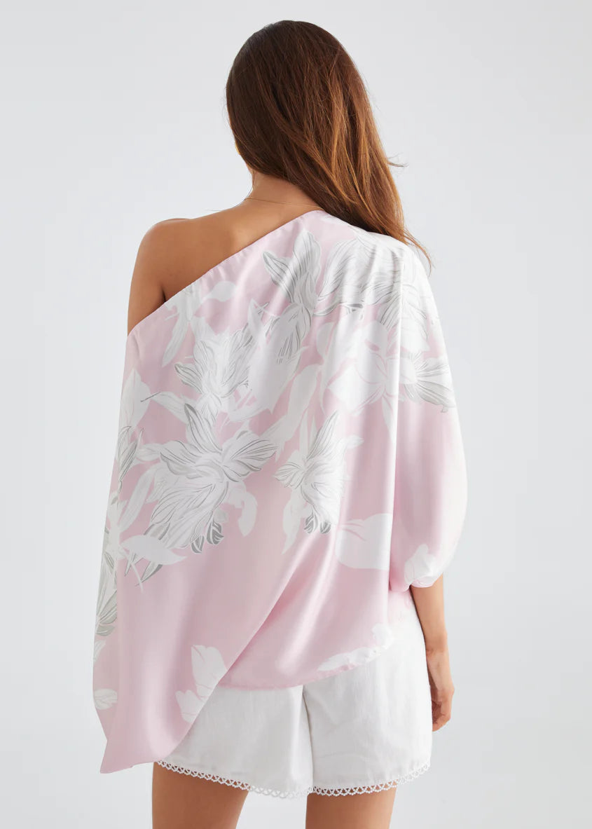 Maui Off Shoulder Top - Pink Floral