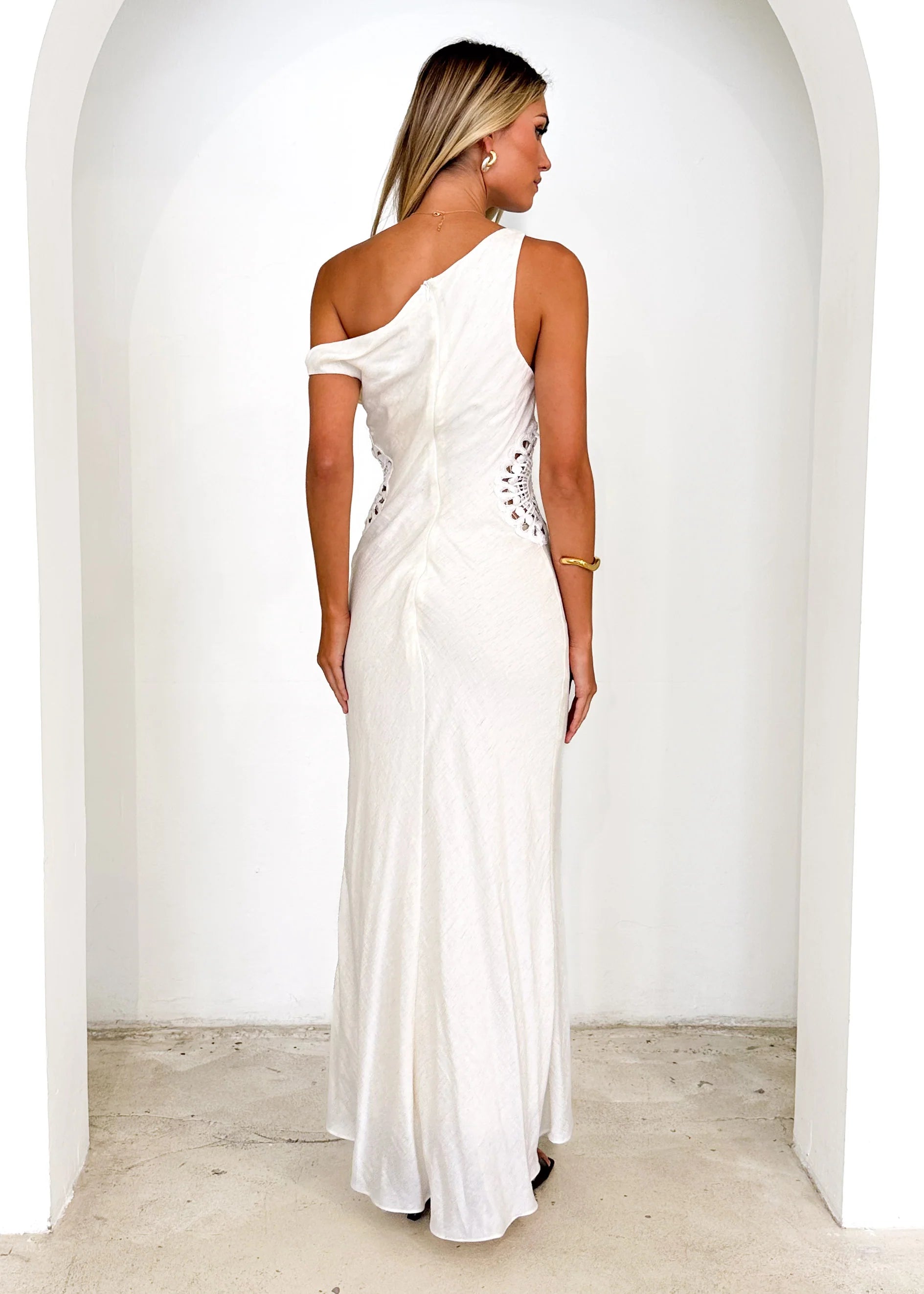Sarai One Shoulder Maxi Dress - Cream