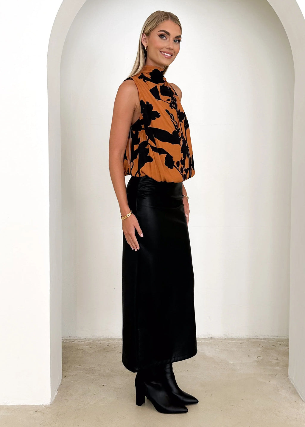 Edreo Top - Orange Floral