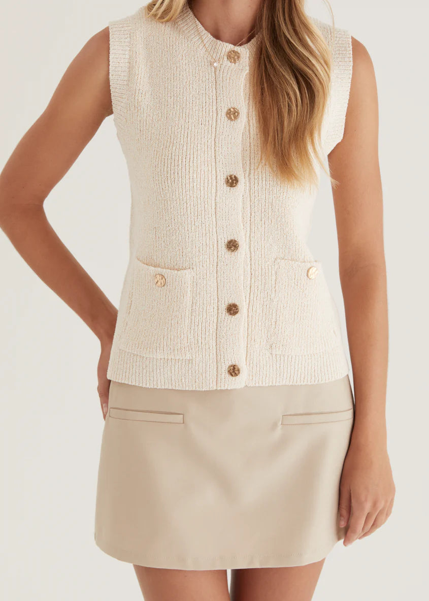 Wrennie Knitted Vest - Cream