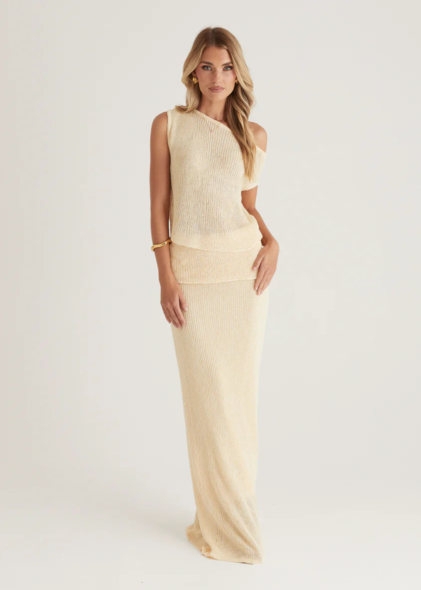 Zion Drop Shoulder Knit Top - Butter