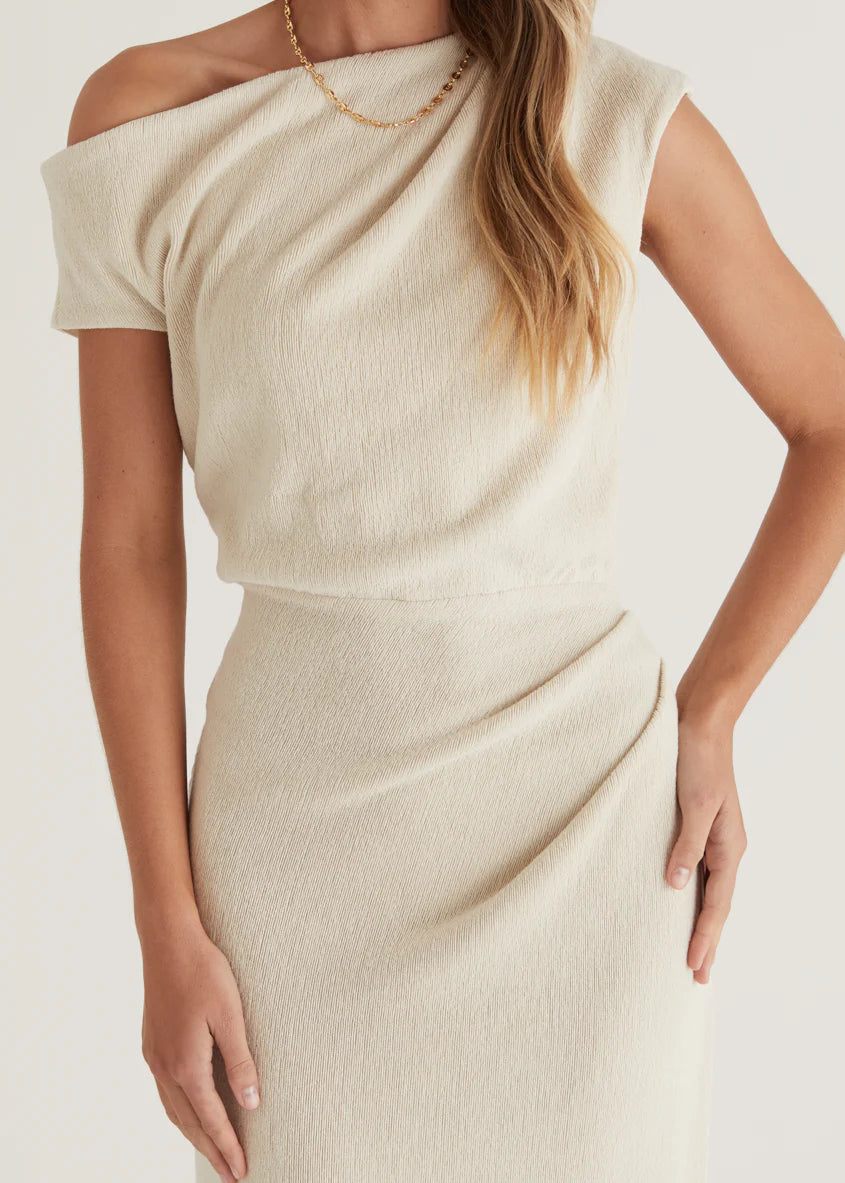 Tarni One Shoulder Maxi Dress - Oat