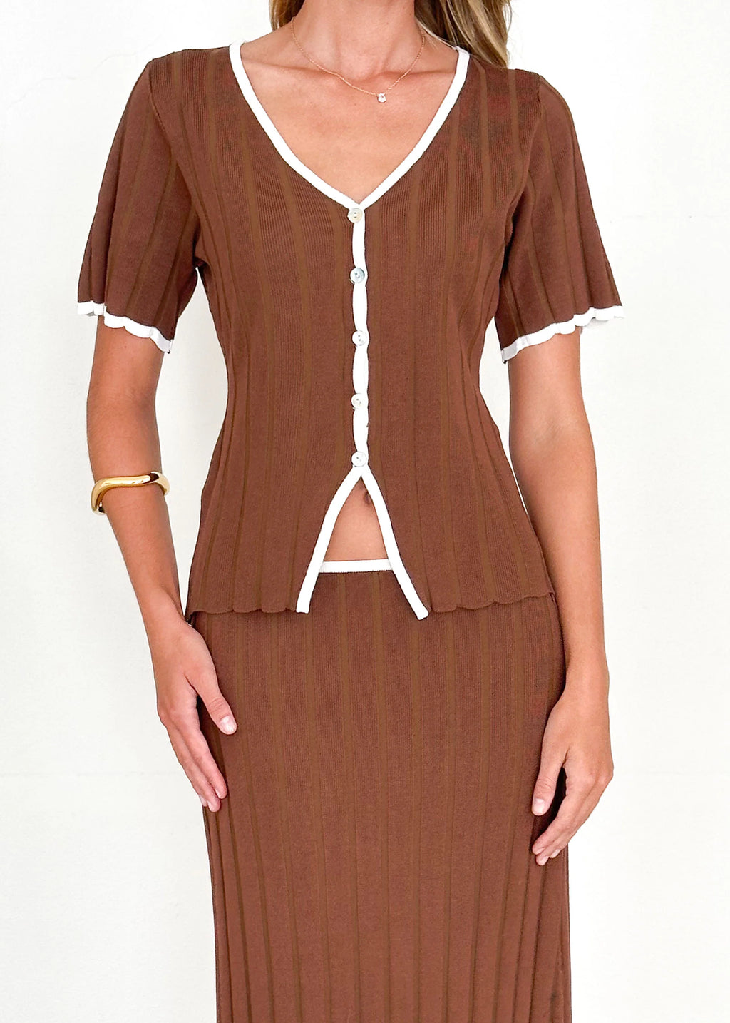 Yulia Knit Top - Chocolate