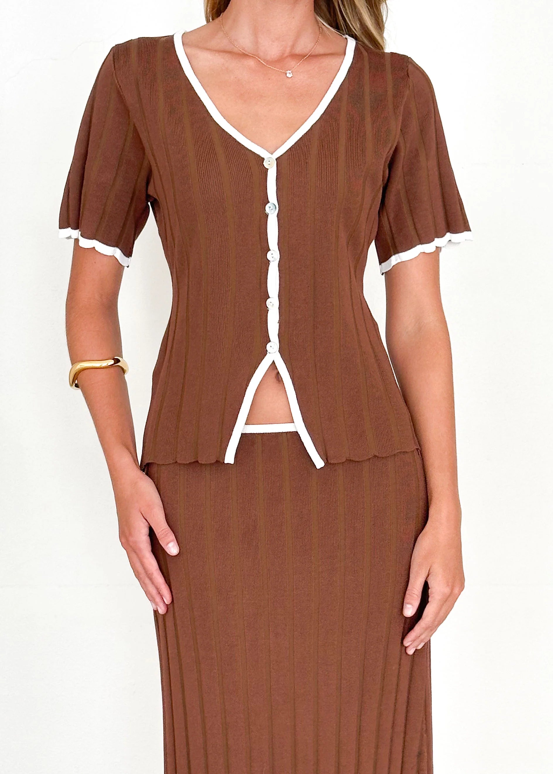 Yulia Knit Top - Chocolate