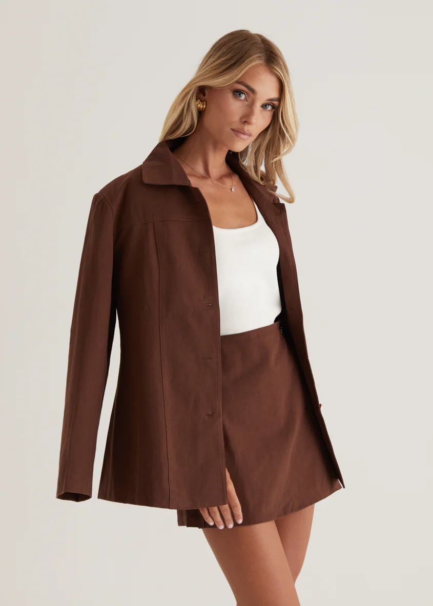Savana Denim Jacket - Choc