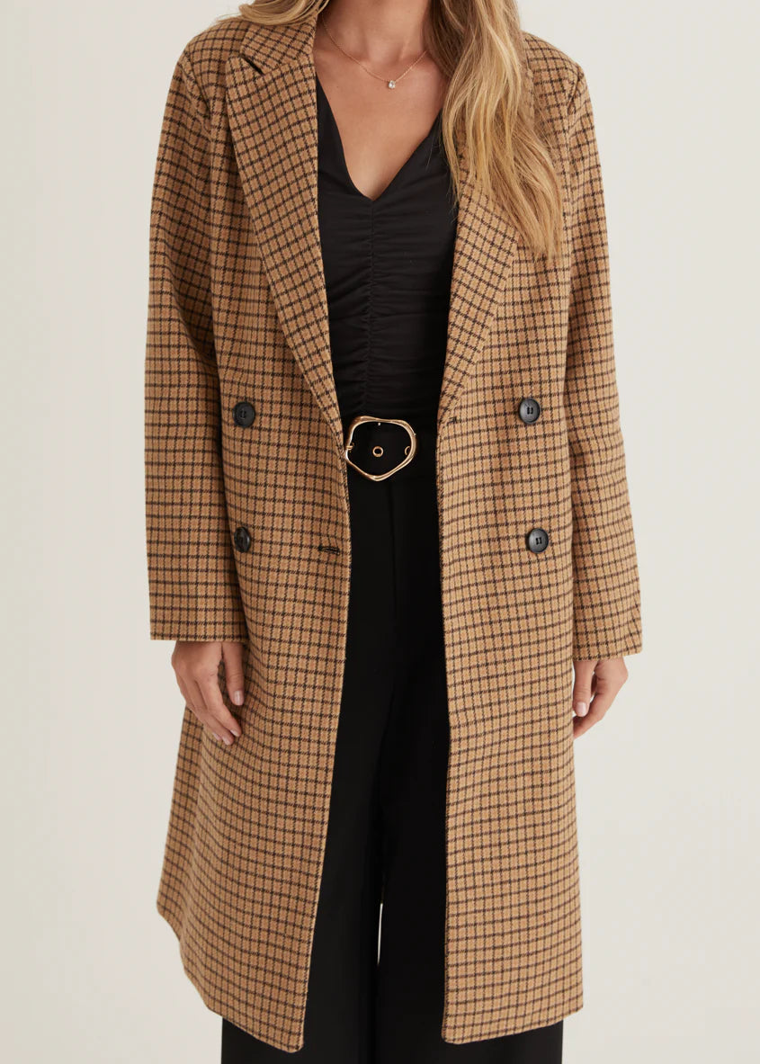 Tommie Coat - Tan Check