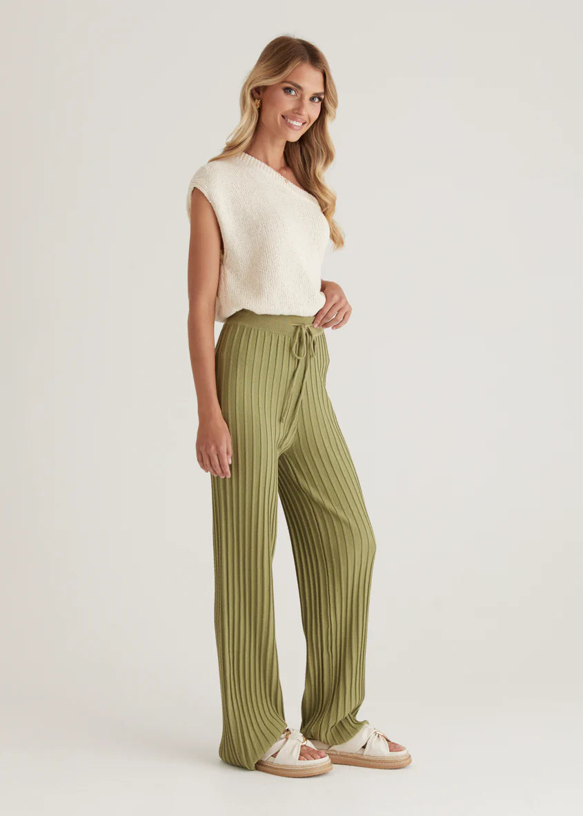 Etra Knit Pants - Olive