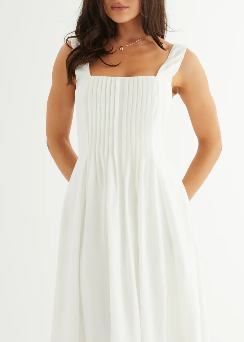 Neishia Midi Dress - Off White