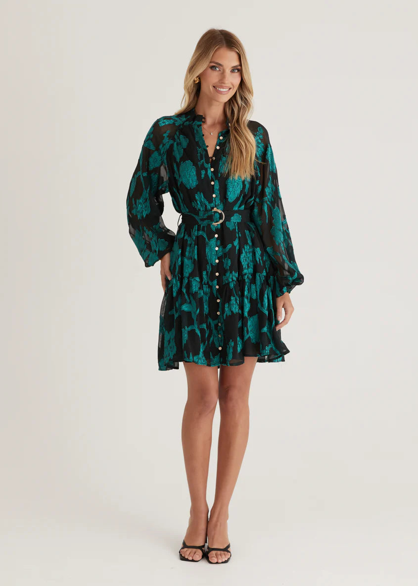 Azalea Dress - Emerald Floral