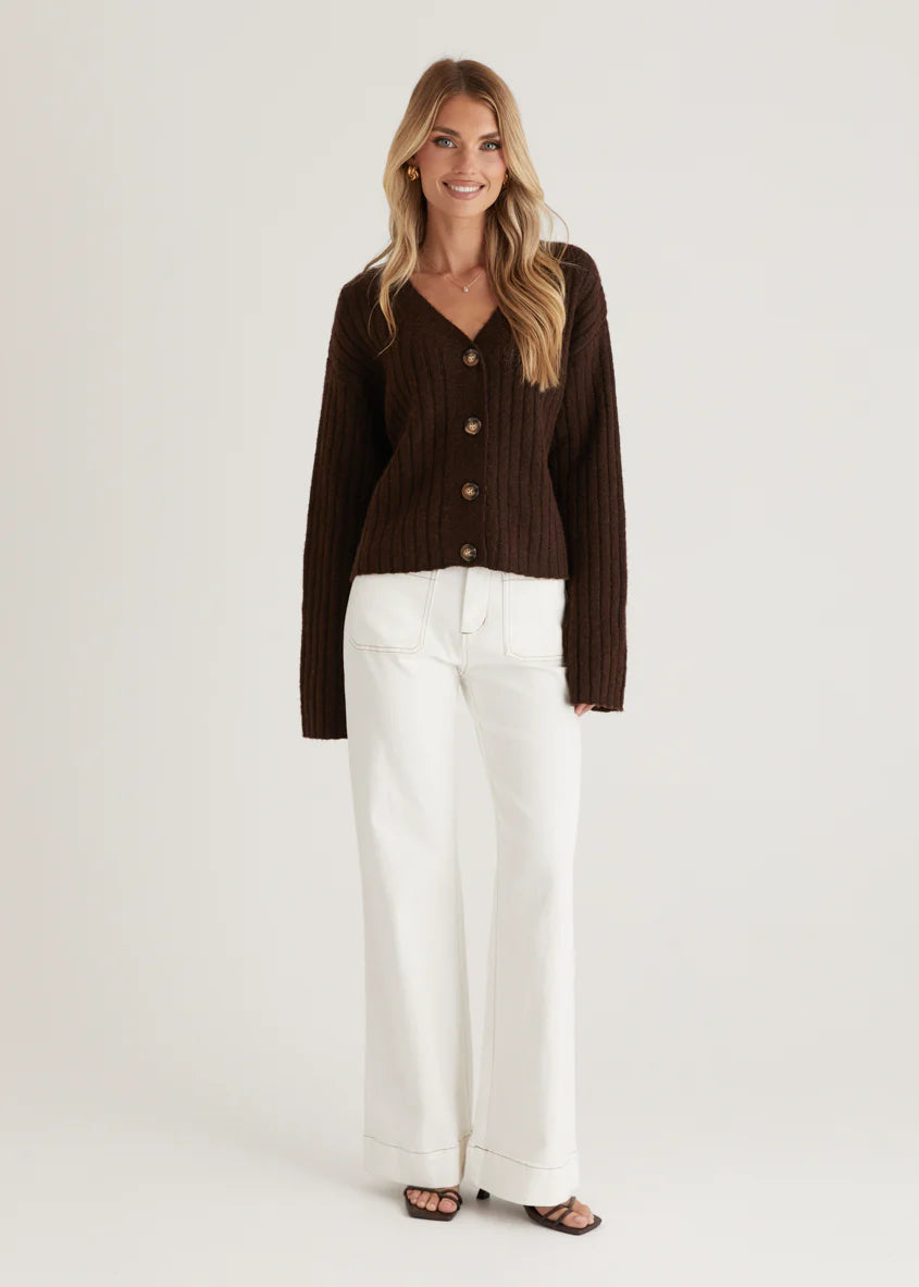 Hustle Cardigan - Chocolate