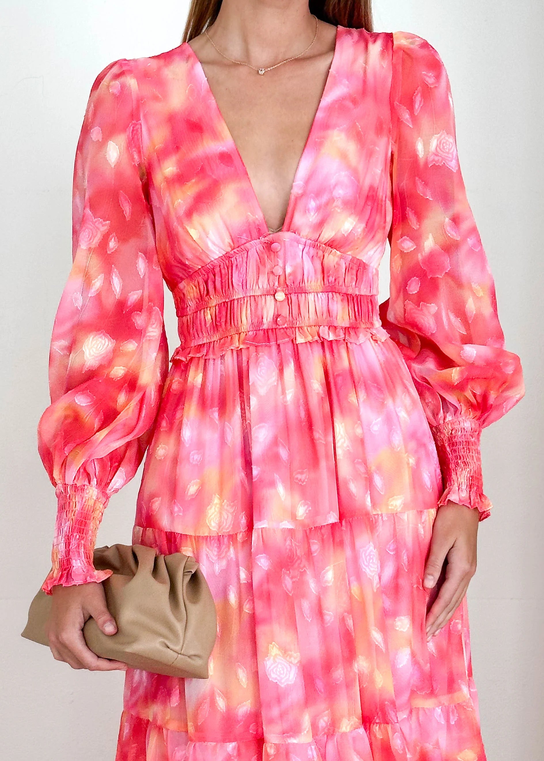 Edinna Maxi Dress - Pink Splash