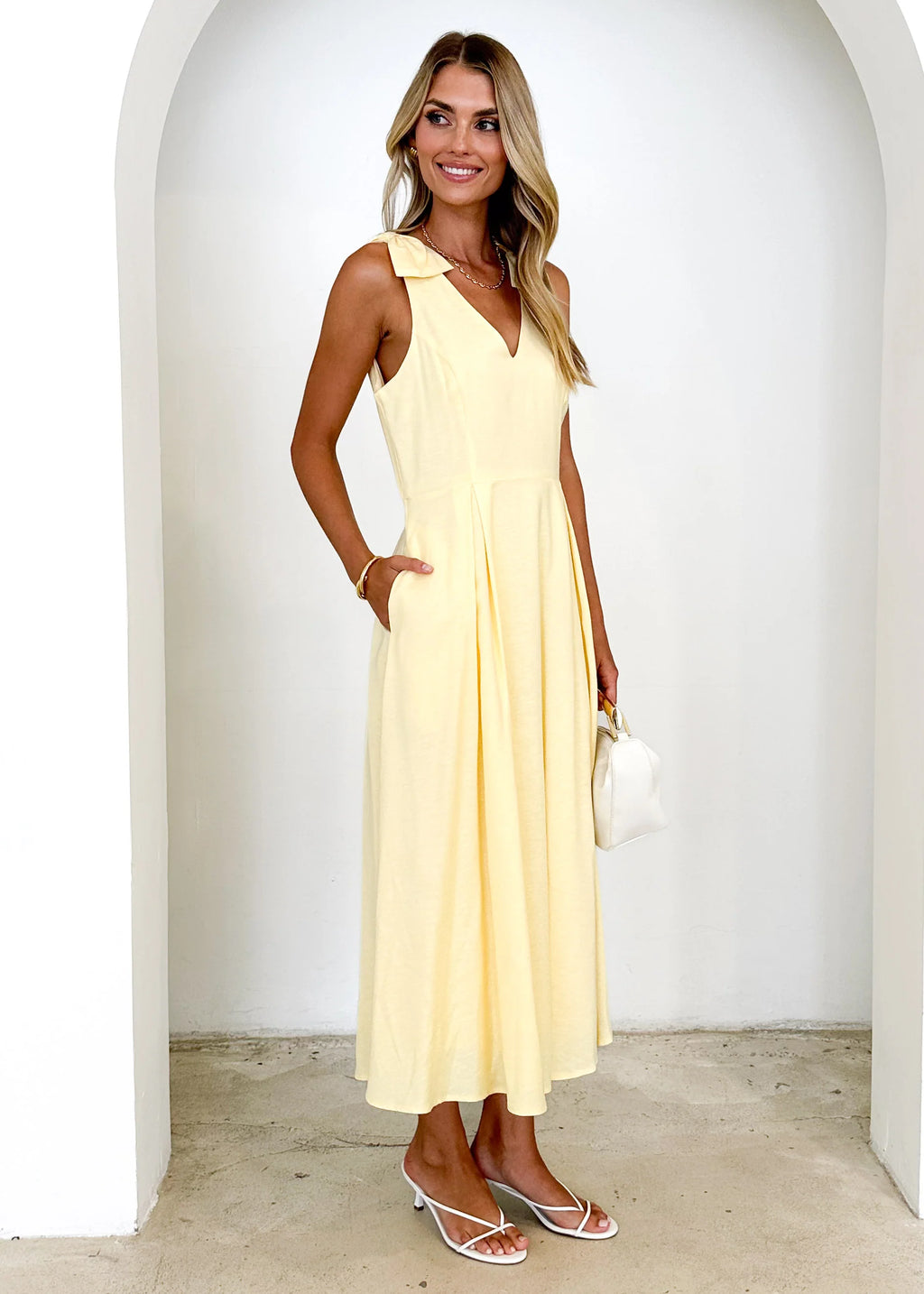 Pacifica Midi Dress - Lemon