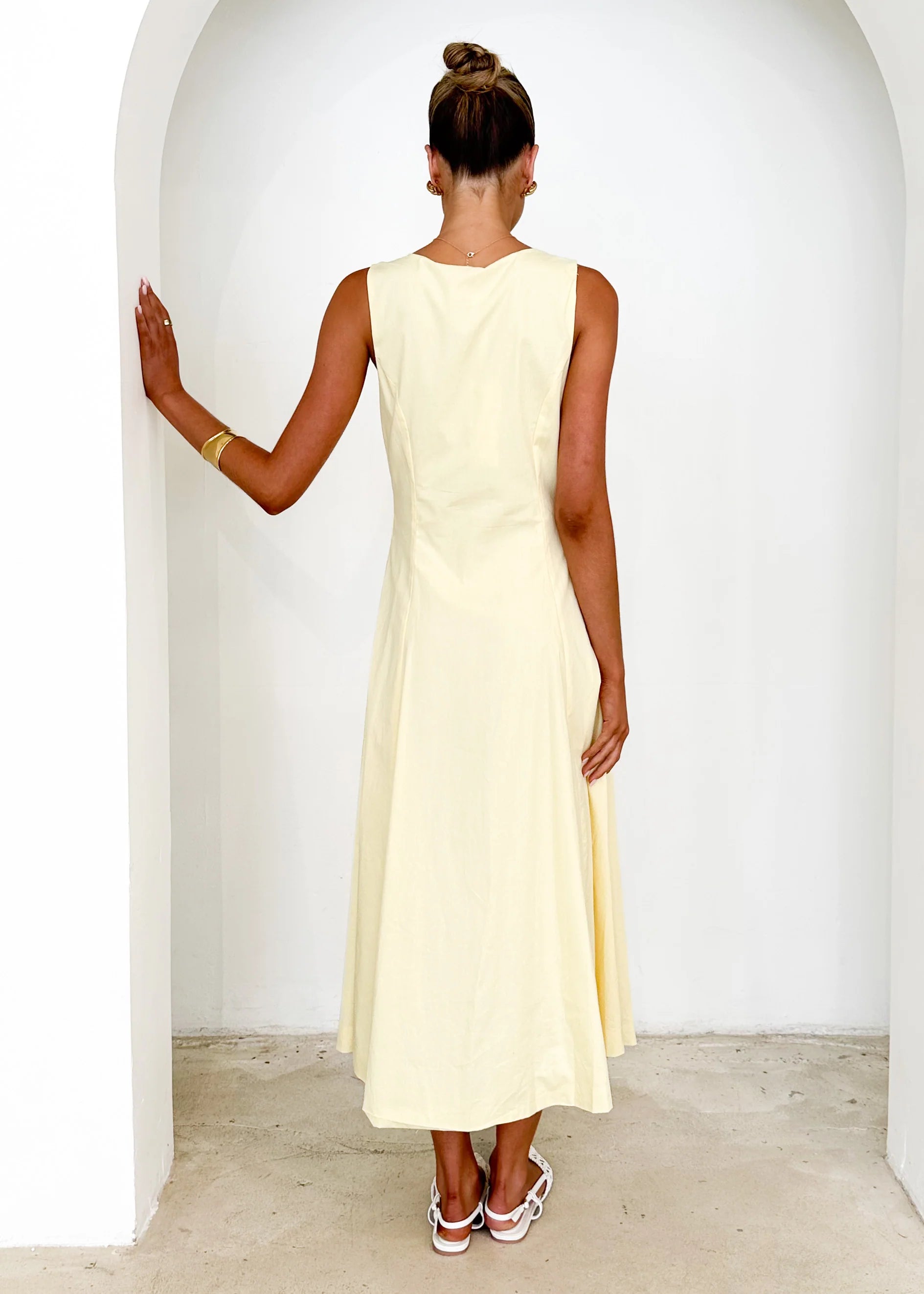 Gio Midi Dress - Lemon