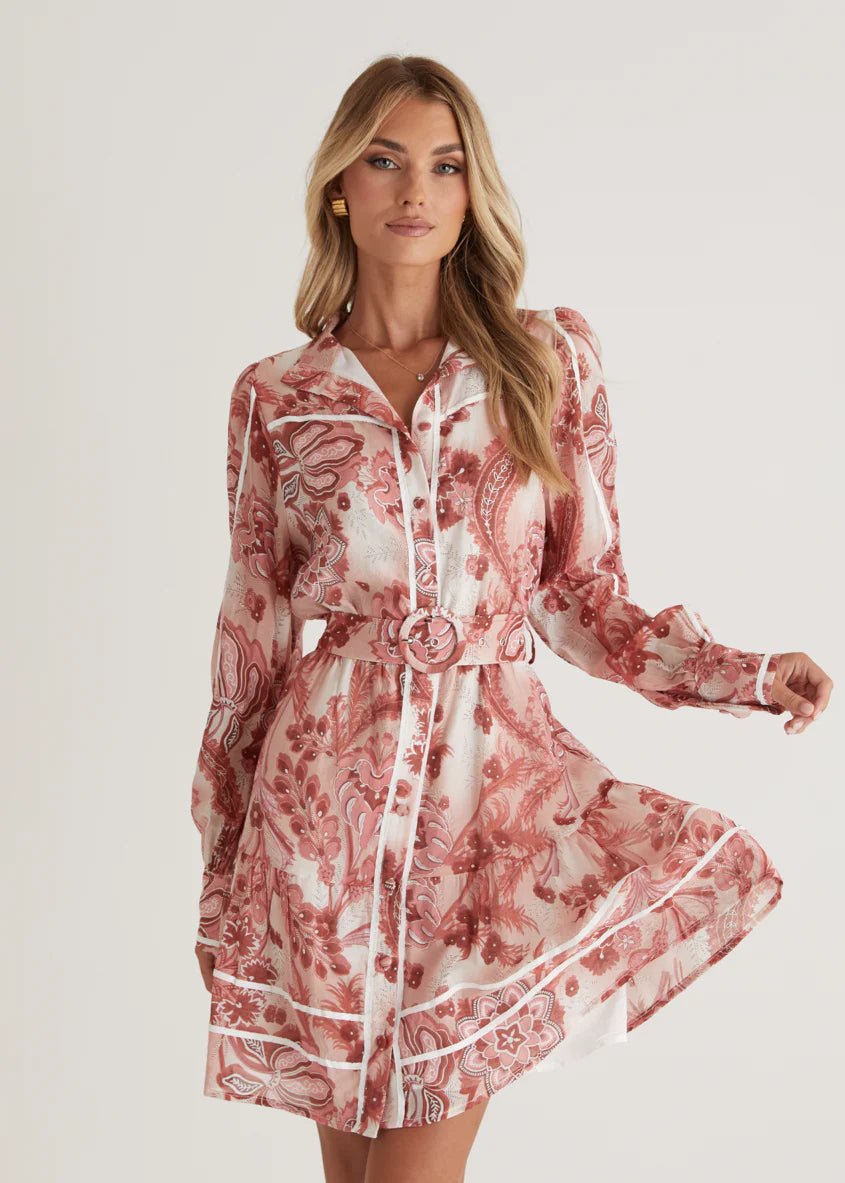 Atwood Dress - Wine Paisley