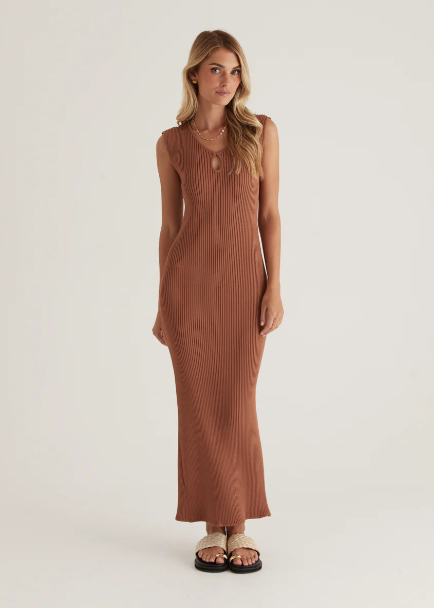 Carver Knit Maxi Dress - Rust