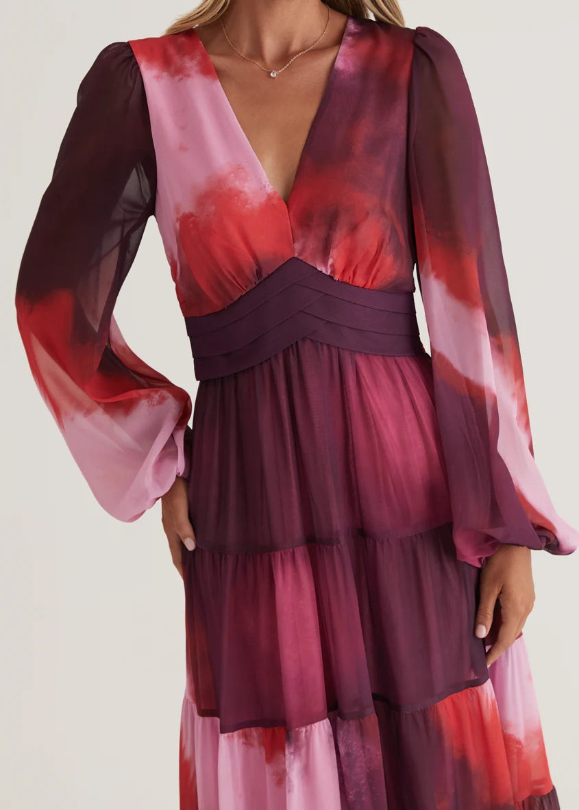 Mayella Maxi Dress - Plum Tie Dye