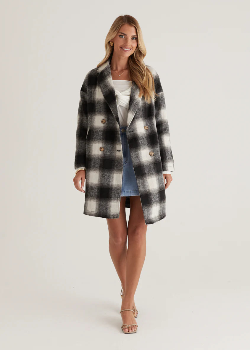 Cameron Coat - Black Check