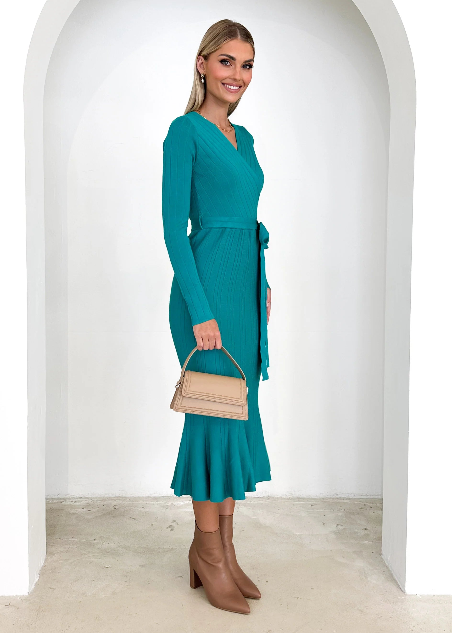Torio Knit Midi Dress - Jade