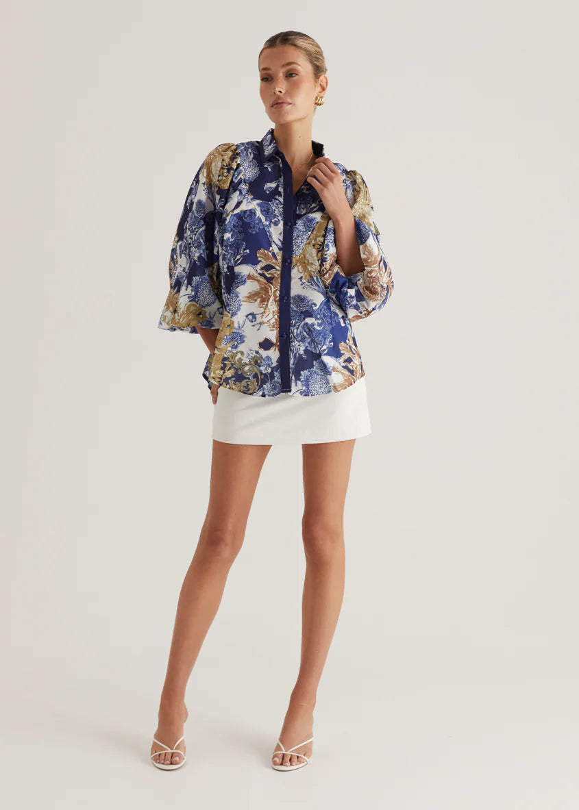 Tethroe Shirt - Navy Chateau