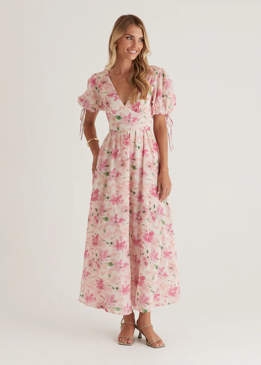 Malu Maxi Dress - Pink Floral