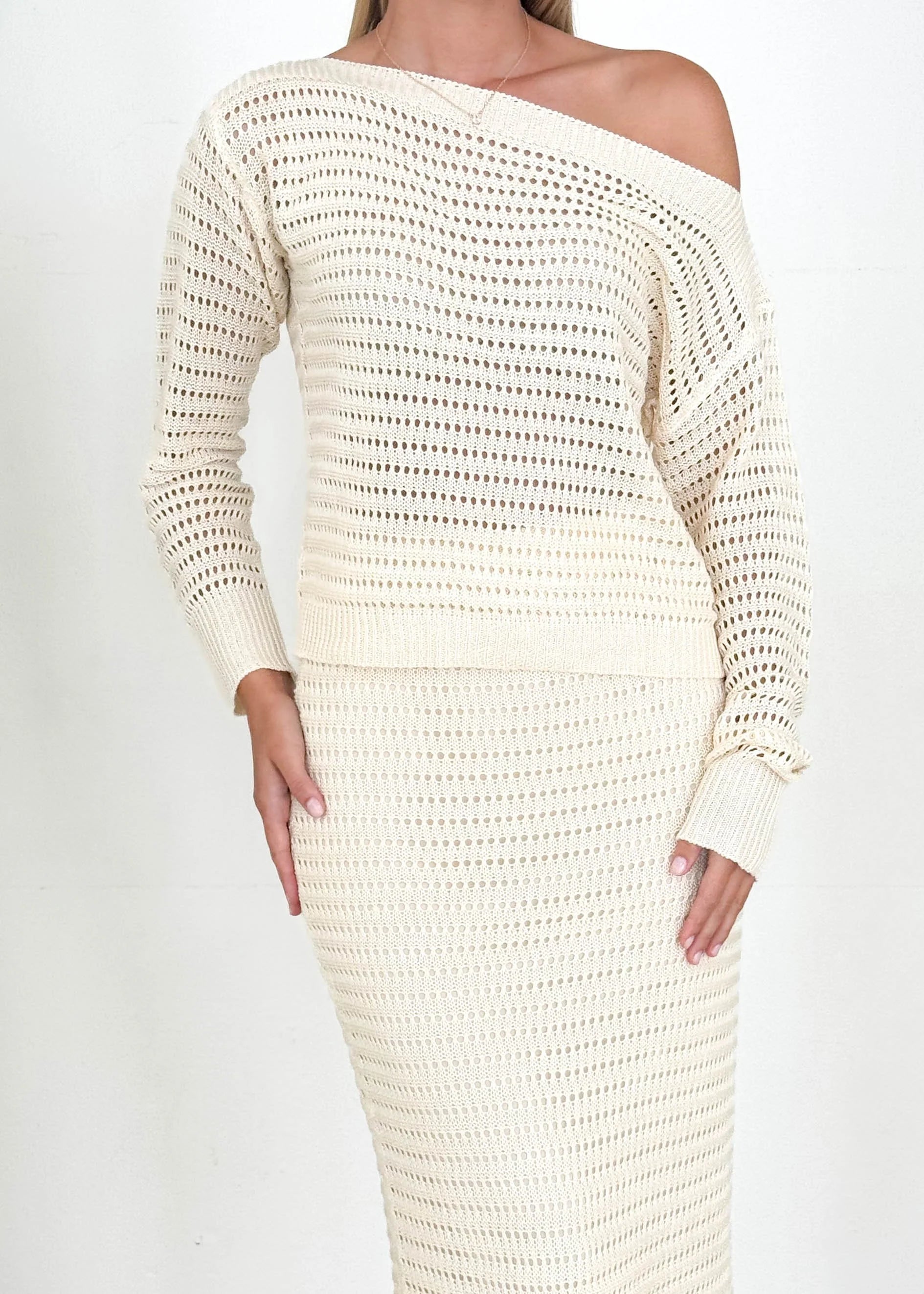 Juna Midi Skirt - Cream