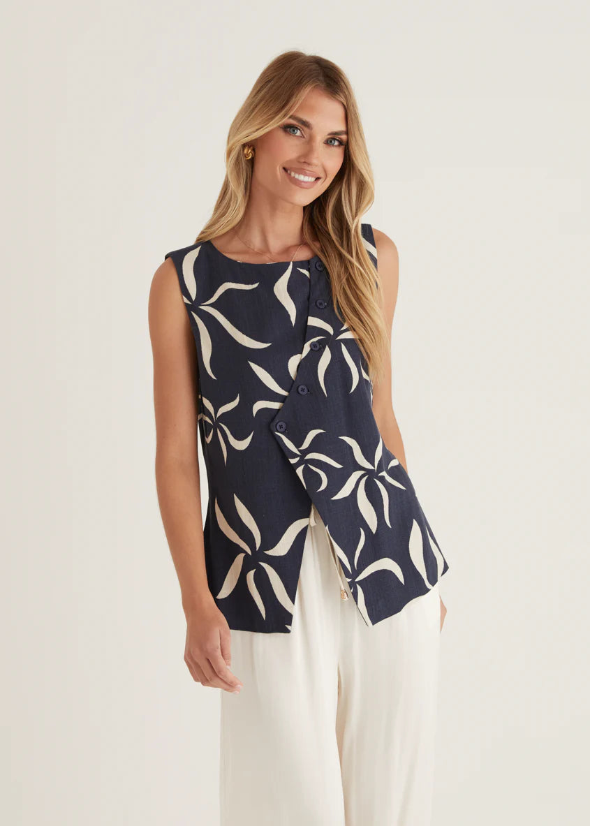 Hunter Vest Top - Navy Ayana