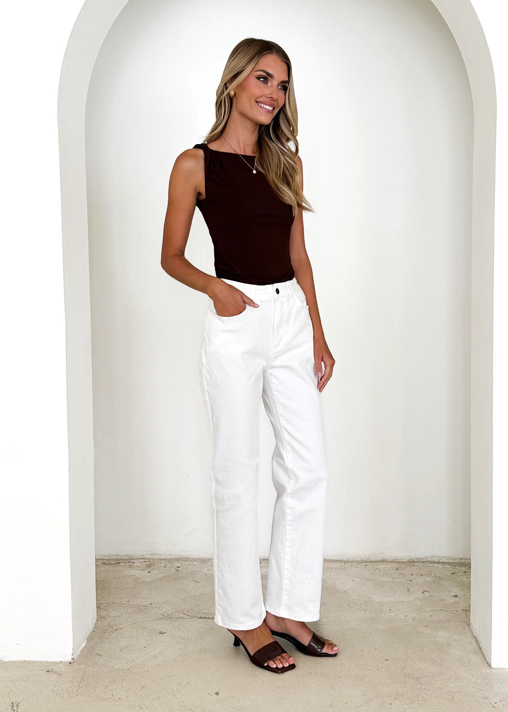 Isobel Stretch Jeans - Off White