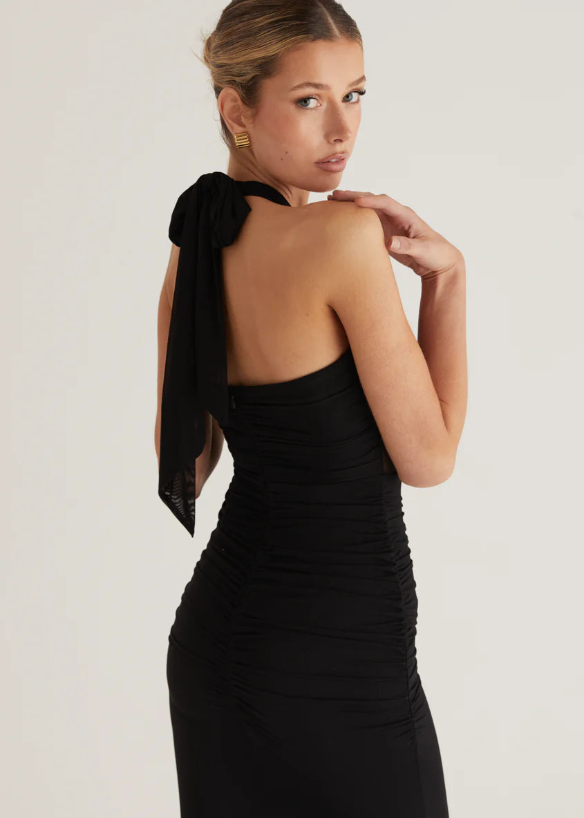 Marlo Mesh Maxi Dress - Black