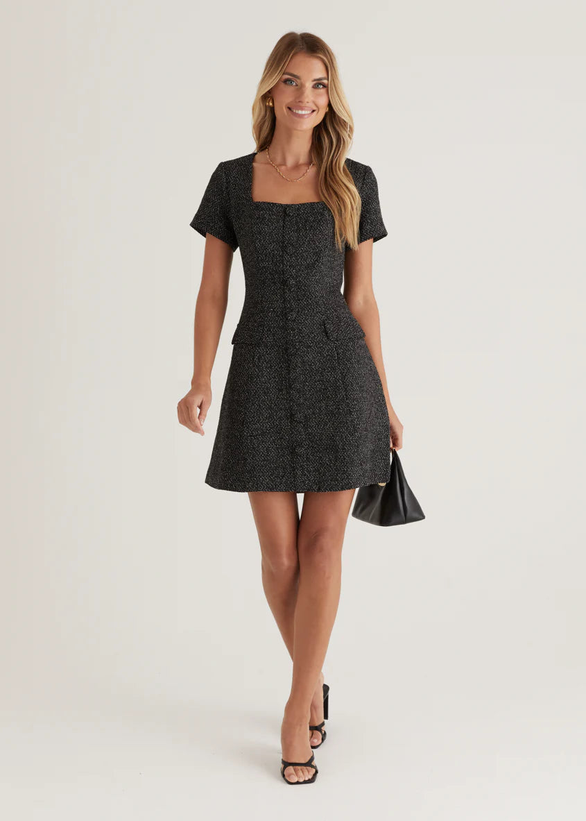 Silvia Dress - Black Marl