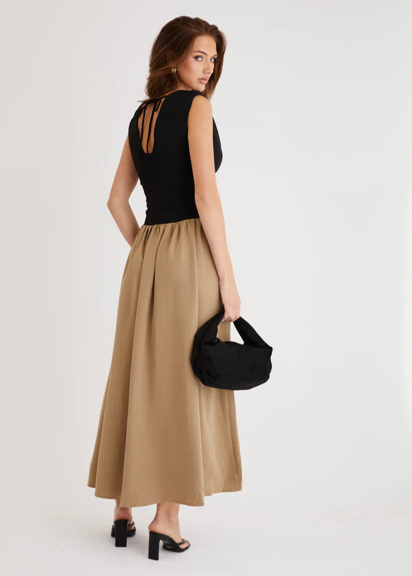 Bungalow Maxi Dress - Khaki Splice
