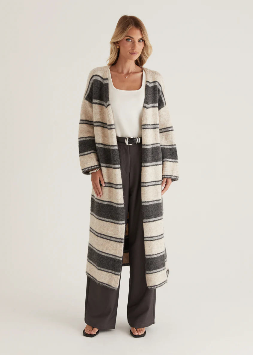 Yourta Cardigan - Black Stripe
