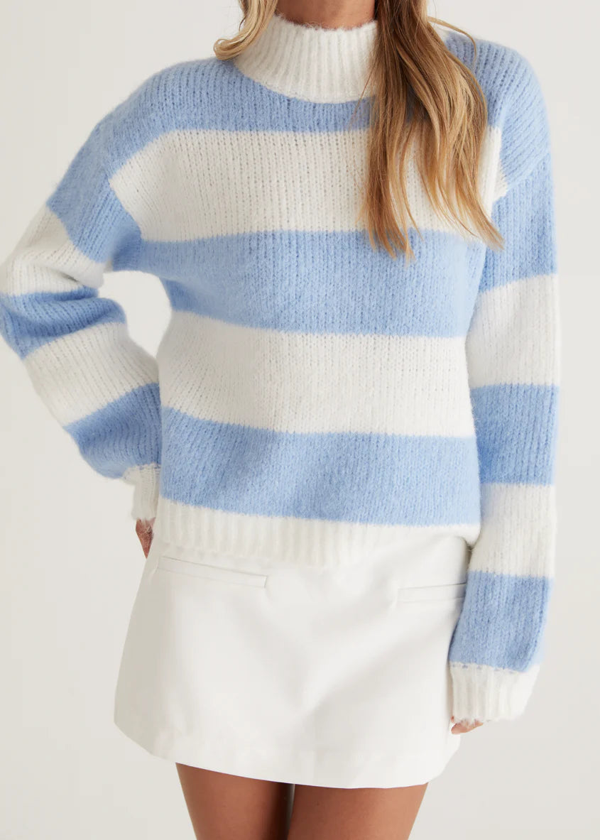 Sherpa Sweater - Blue Stripe