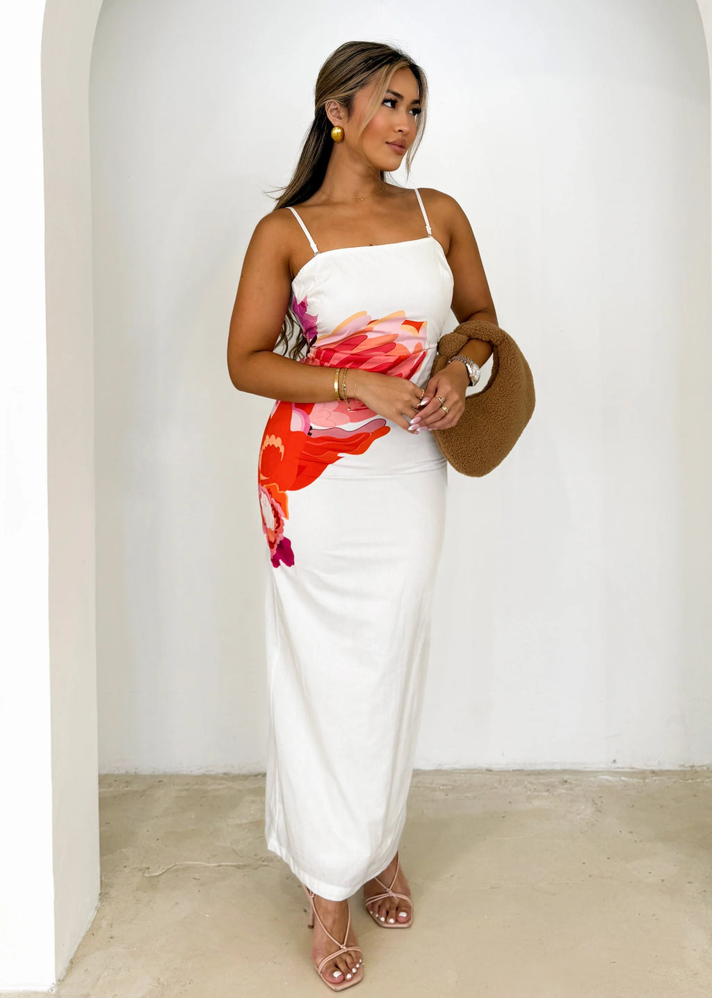 Maria Midi Dress - Sunset Botanical