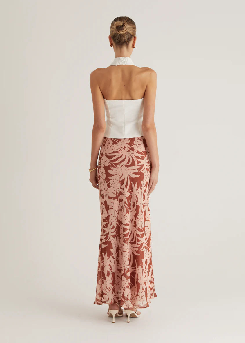 Cartez Maxi Skirt - Bronze Palm
