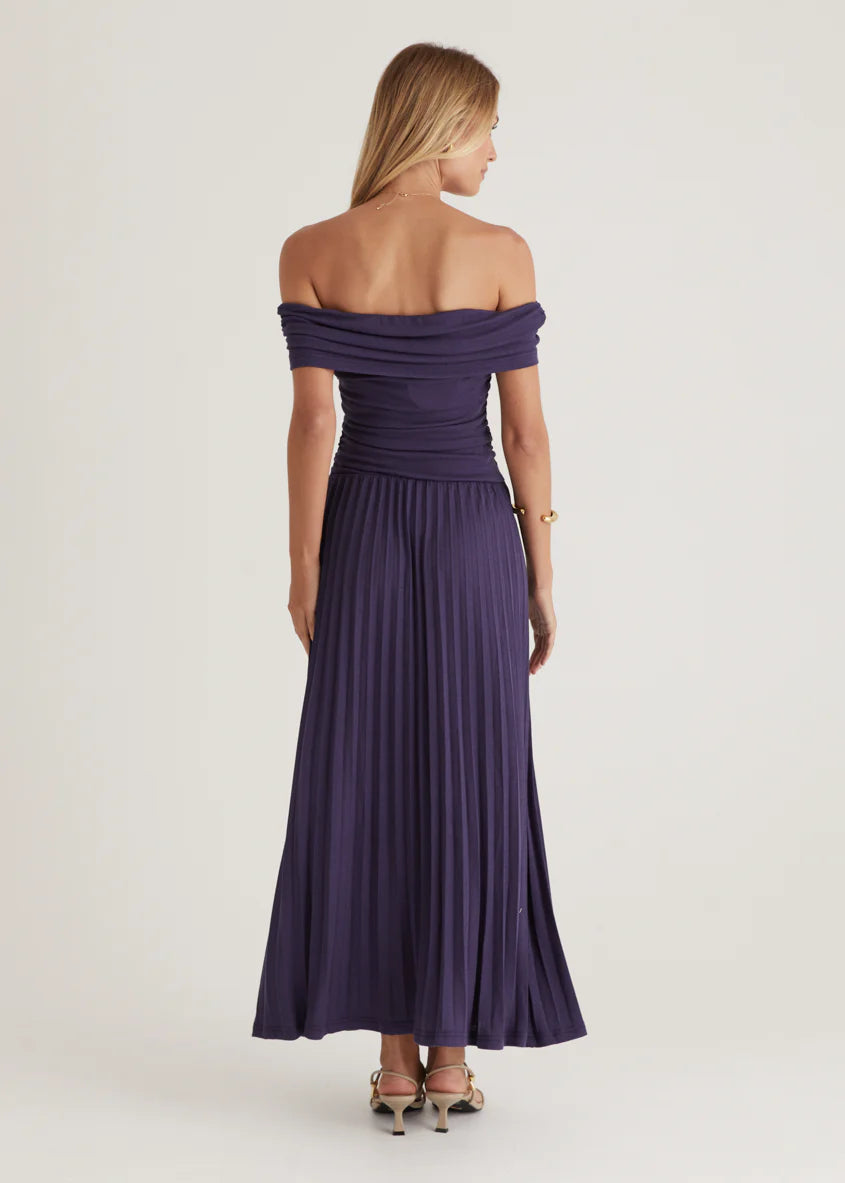 Lottie Off Shoulder Maxi Dress - Navy