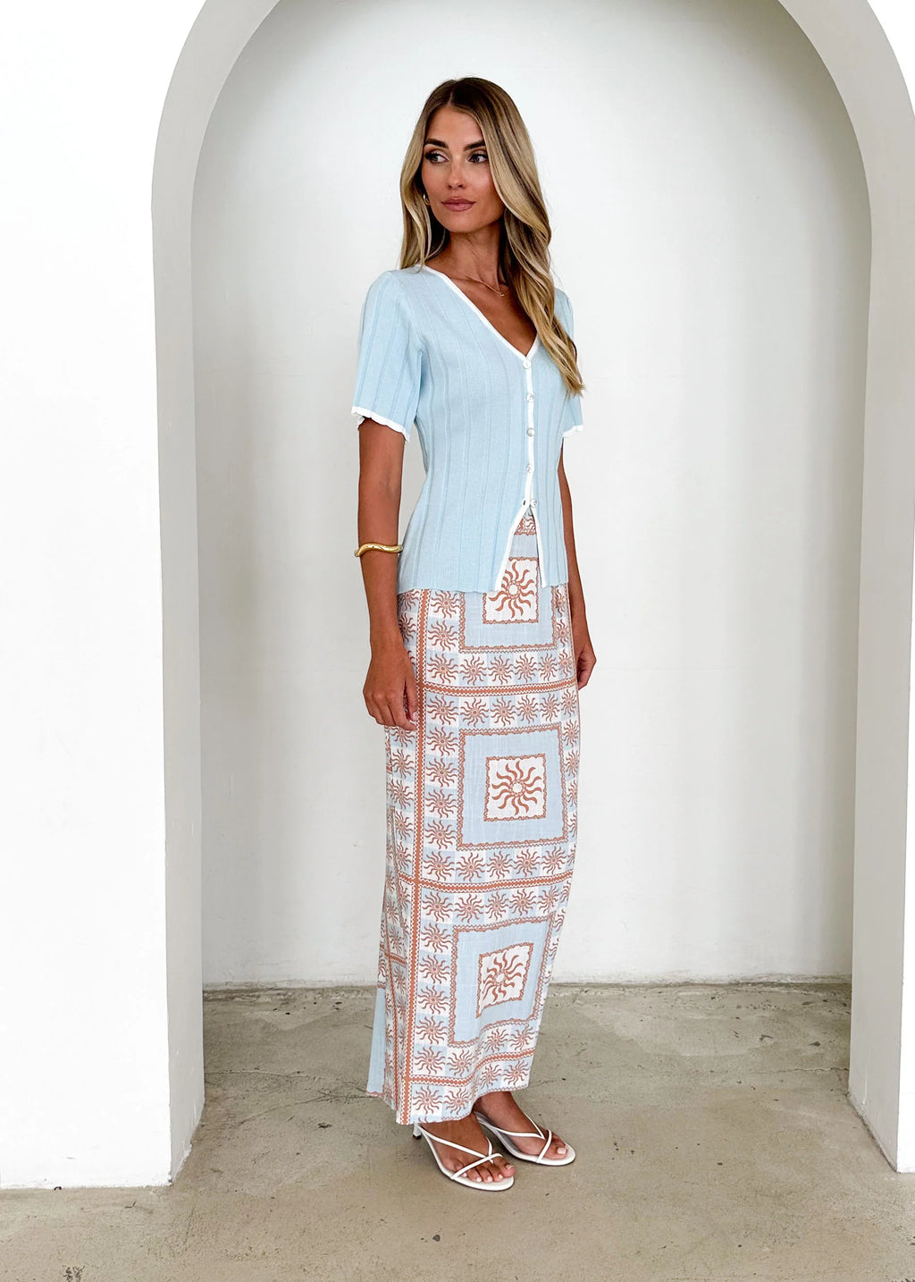 Yulia Knit Top - Sky Blue