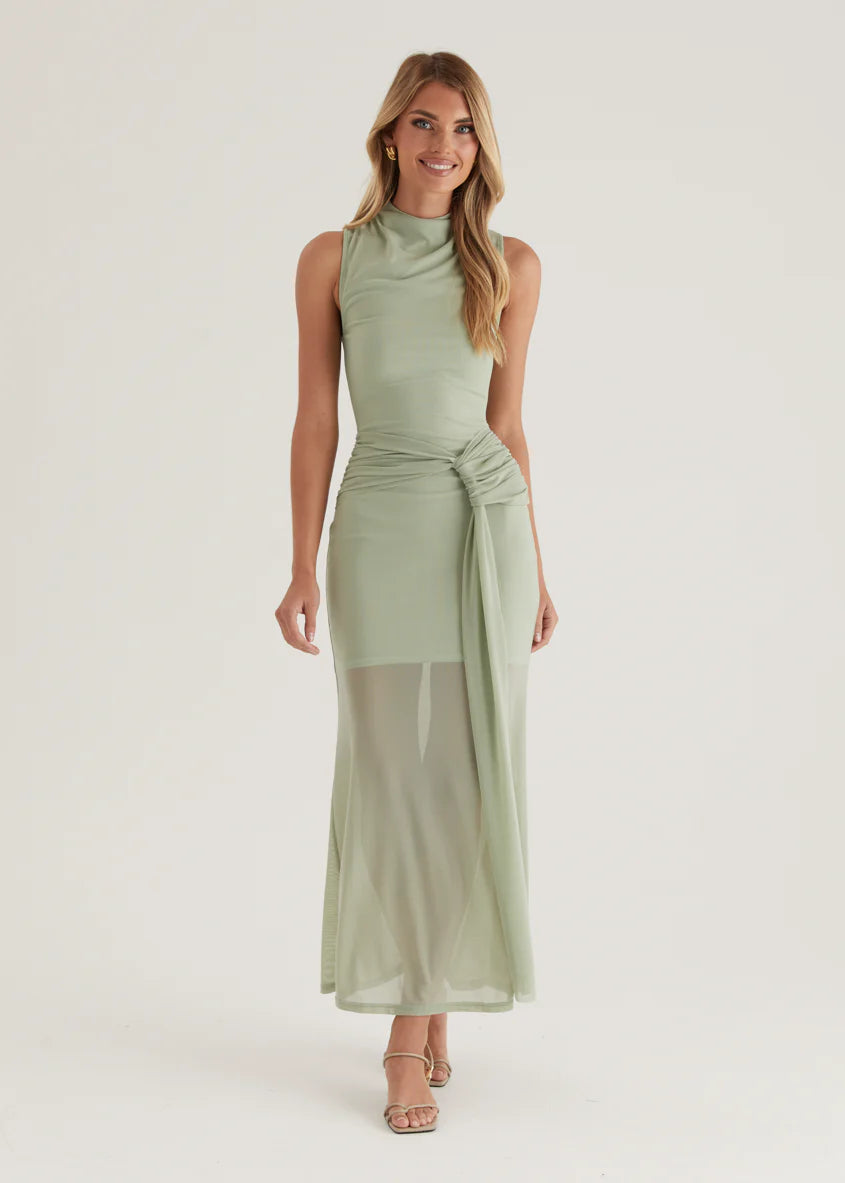 Senorita Mesh Maxi Dress - Sage