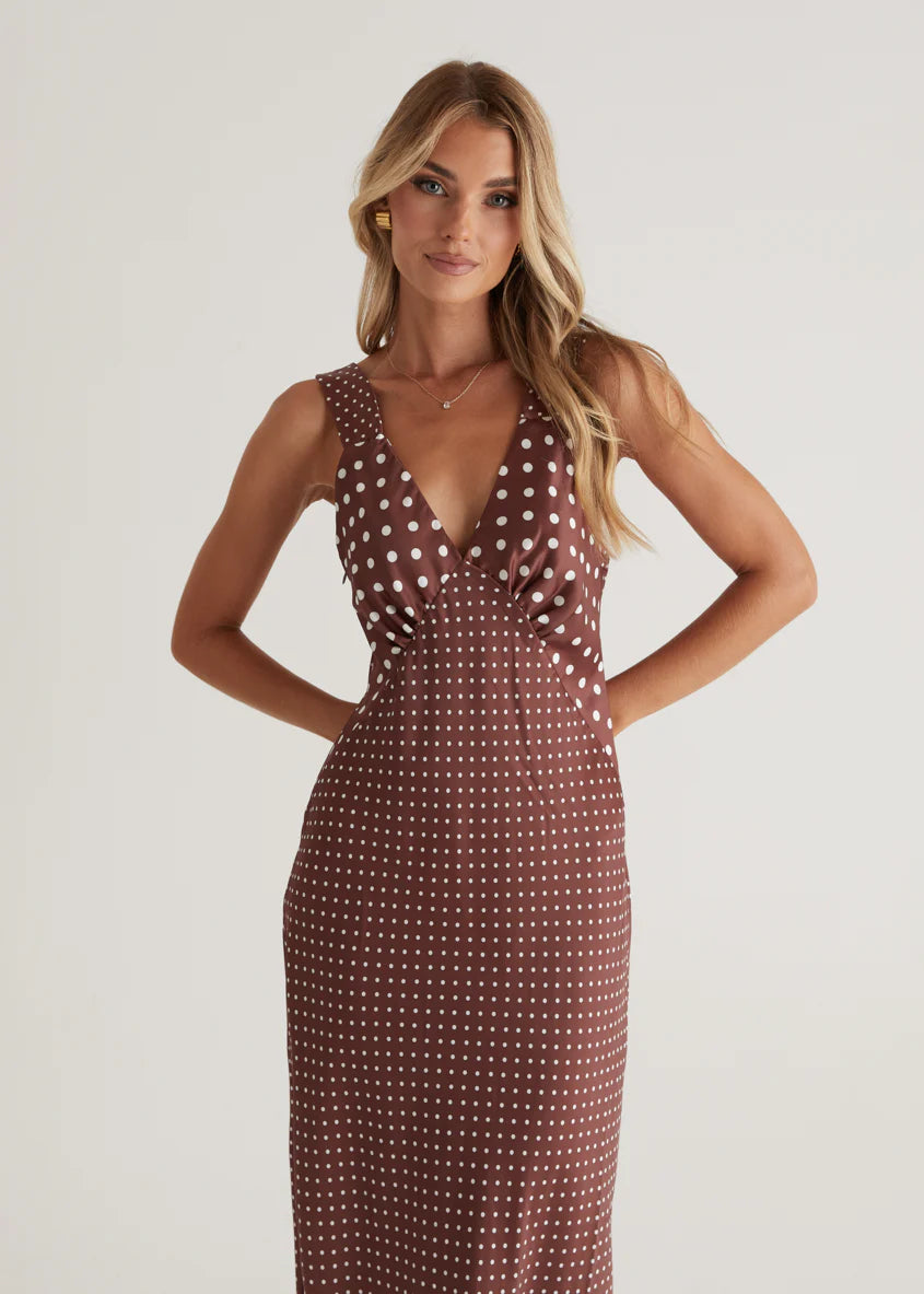 Taleena Maxi Dress - Chocolate Spot
