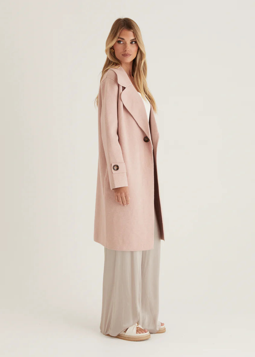 Chayso Knit Coat - Blush