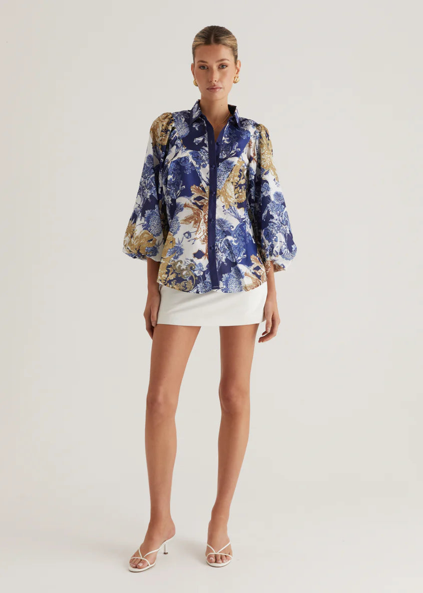 Tethroe Shirt - Navy Chateau