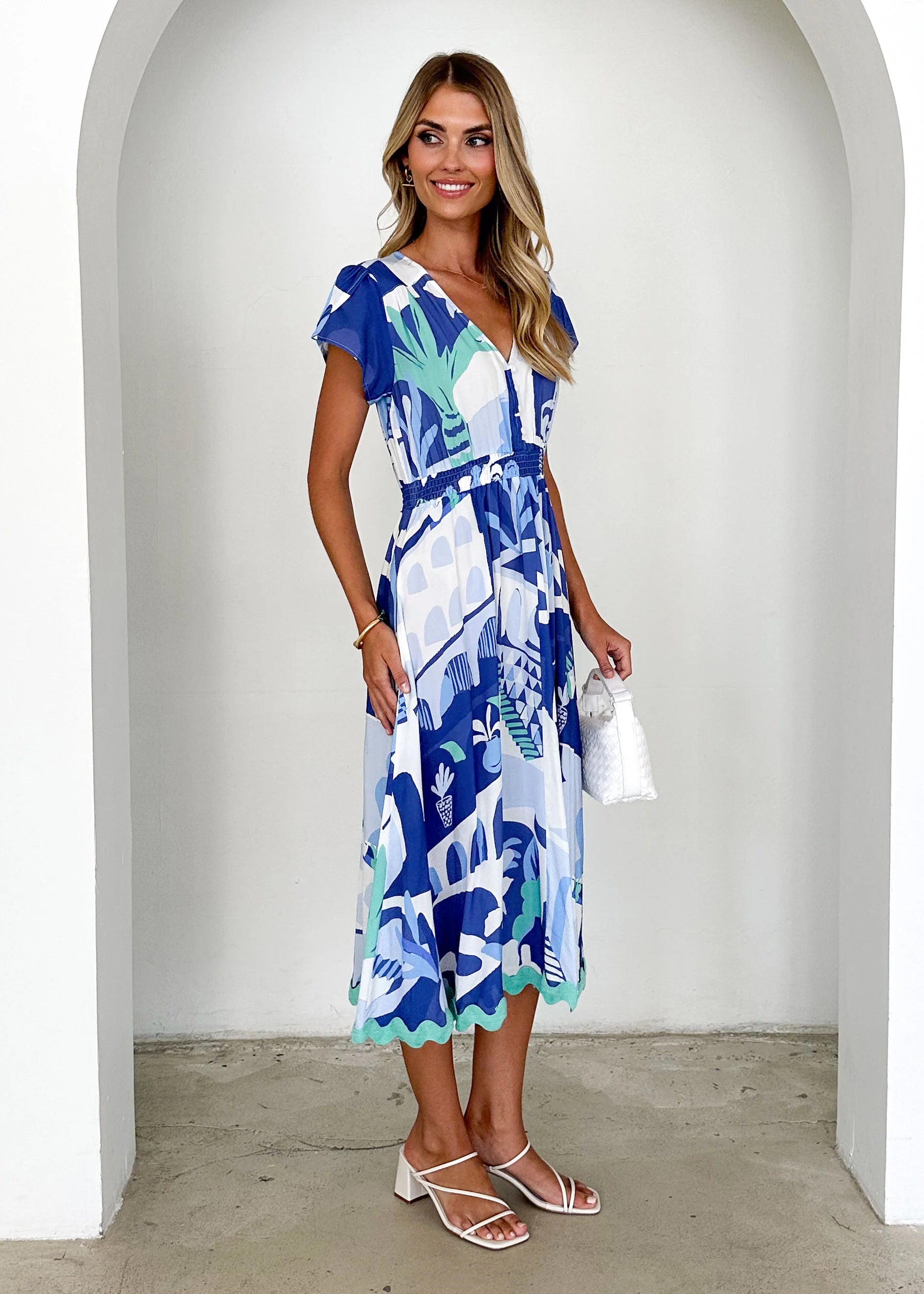 Phoenix Midi Dress - Blue Nyssa