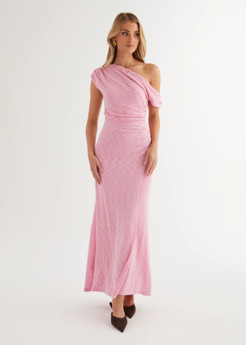 Rosantica Drop Shoulder Midi Dress - Pink