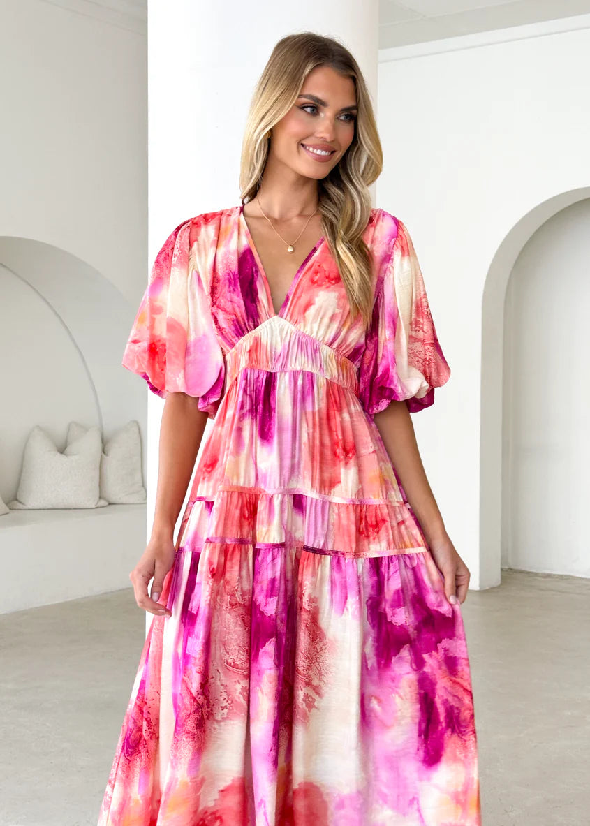 Bedford Maxi Dress - Magenta Splash